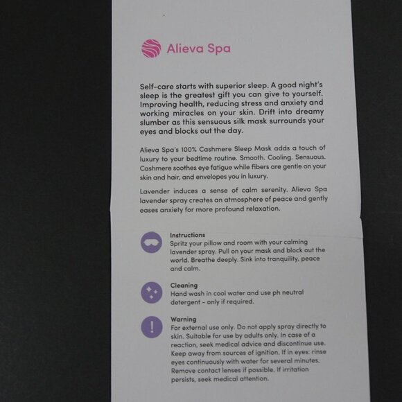 Cashmere Sleep Mask + Lavender Spray Set - Picture 5 of 6